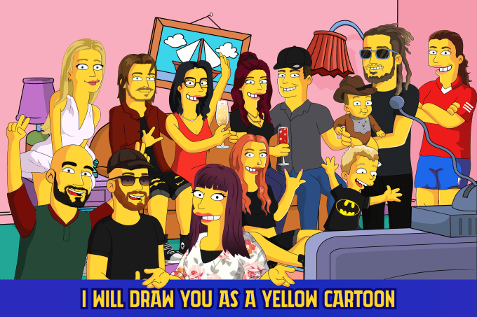 Gig Preview - Draw you as a yellow cartoon character