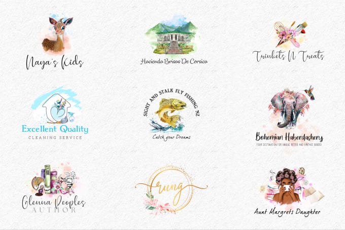 Gig Preview - Design feminine watercolor logo