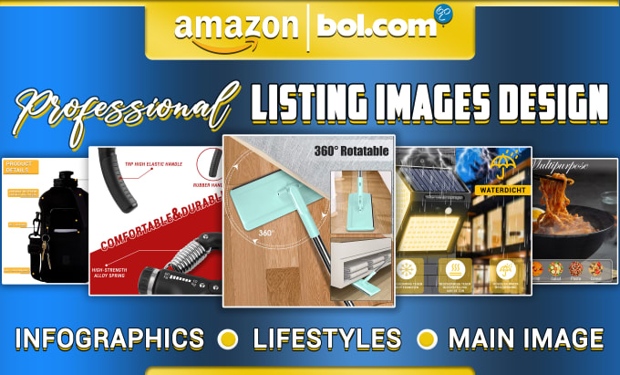 Gig Preview - Do amazon listing images, amazon infographic design or bol product infographic