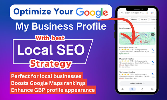 Gig Preview - Do local SEO and gmb optimization to improve your gmb ranking