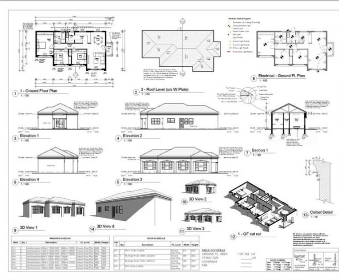 Gig Preview - Draw your 2d and 3d house plan in autocad and revit