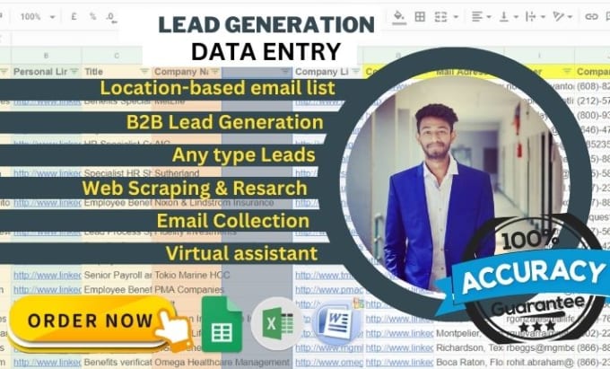 Gig Preview - Do b2b lead generation and email listing for any industry