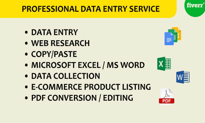 Gig Preview - Do data entry, web research, copy paste, virtual assistant