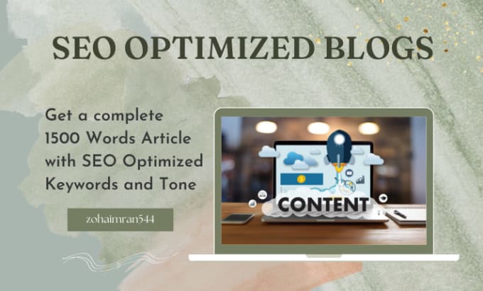 Gig Preview - Write 1500 words SEO articles and blog posts for you