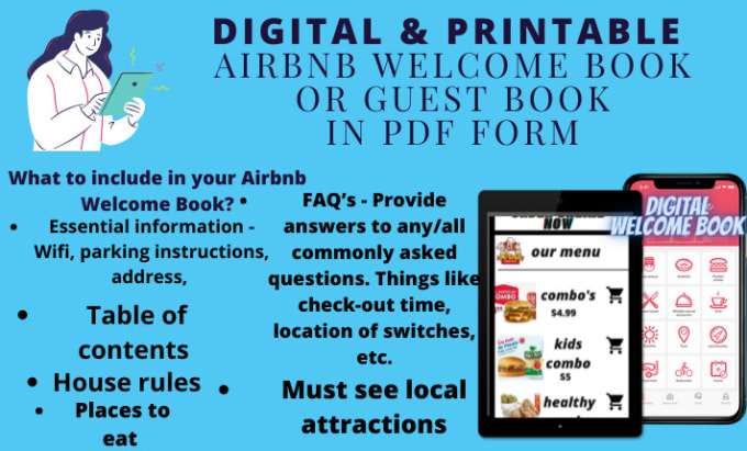 Gig Preview - Do digital airbnb,guestguide book,welcome book, house manual