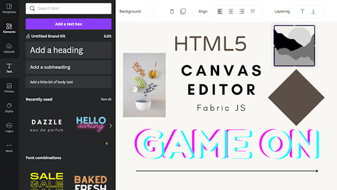 Bestseller - expert HTML5 canvas editor using fabric js konvajs reactjs and nodejs