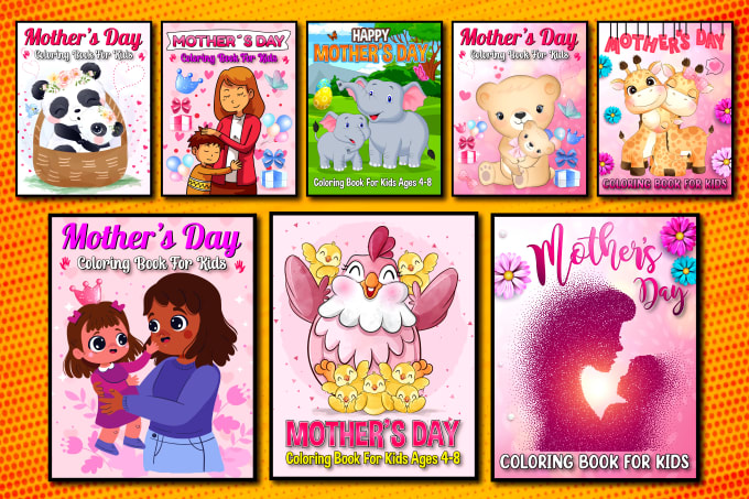 Gig Preview - Do mothers day coloring book cover for toddler children kids