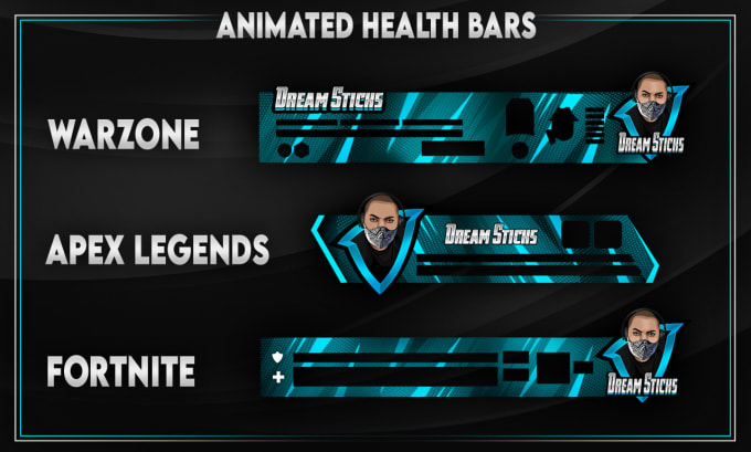 Gig Preview - Make animated health bar overlay for apex legends, warzone, fortnite