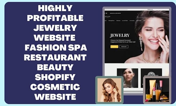 Gig Preview - Design jewelry fashion spa restaurant beauty cosmetic shopify store website