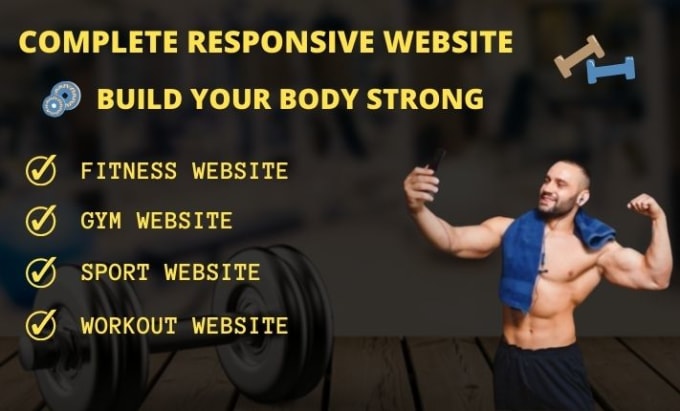 Gig Preview - Attractive fitness trainer, sports, gym, workout website