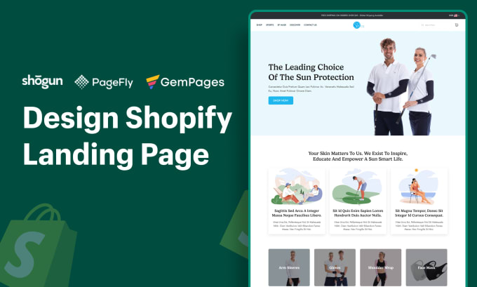 Gig Preview - Design shopify landing page  using shogun,pagefly,gempages