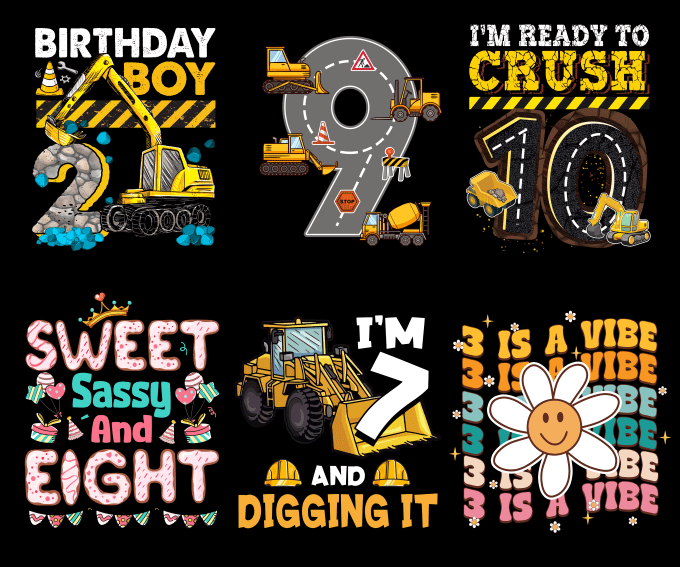 Gig Preview - Create birthday tshirt designs for kids boy girl to print on demand