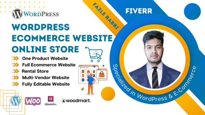 Gig Preview - Create wordpress ecommerce website, online, ecommerce store  woodmart elementor