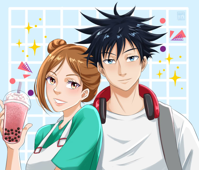 Gig Preview - Draw anime style illustration for couple