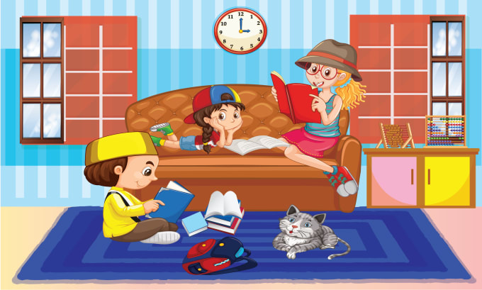 Gig Preview - Do children story book illustration