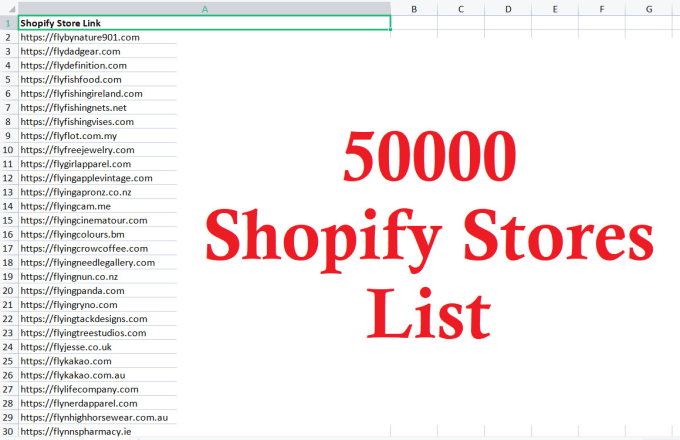 Gig Preview - Provide shopify stores list, ecommerce stores list