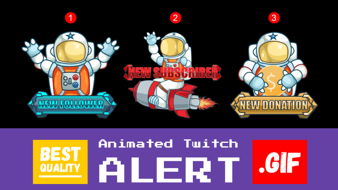 Gig Preview - Create custom animated twitch alert for your gaming channel