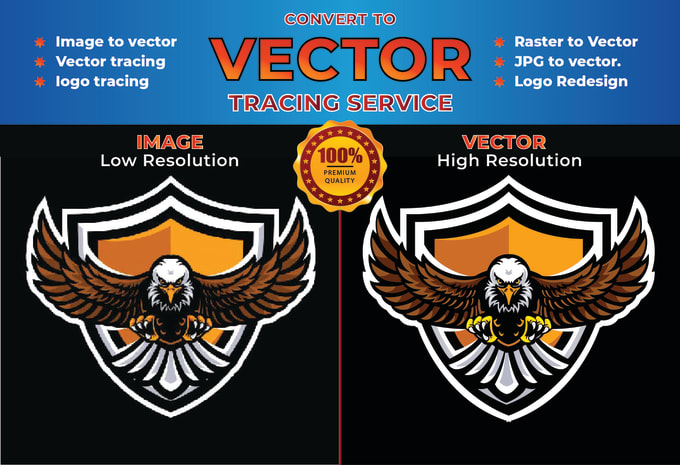 Gig Preview - Create image to vector, vectorize logo, vector tracing in adobe illustrat