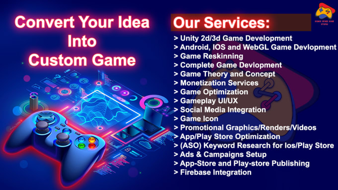 Gig Preview - Be your game developer in unity 3d,2d for android, IOS, PC, VR