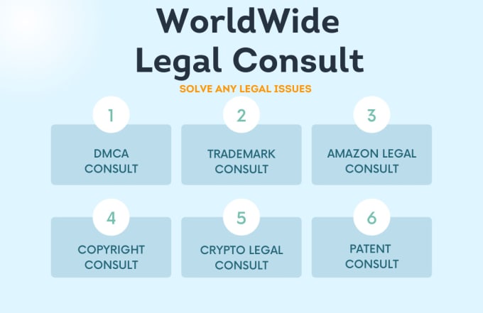 Gig Preview - Do worldwide legal consult for amazon, trademark, copyright, patent, crypto, nft