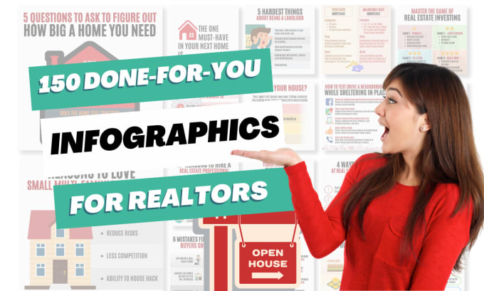 Gig Preview - Give you 150 real estate infographics with editable canva templates