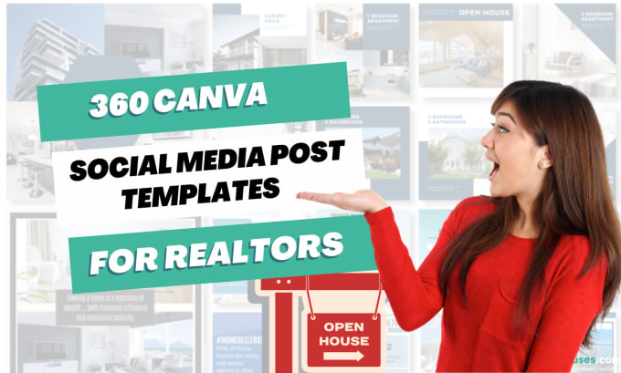 Gig Preview - Give you 360 real estate social media post templates for realtors