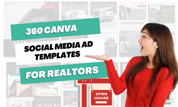 Gig Preview - Give you 360 real estate ad canva templates for social media