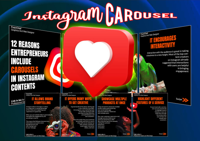 Gig Preview - Create engaging instagram carousel and social media post for facebook