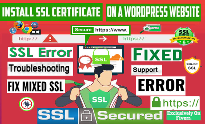 Gig Preview - Fix install SSL certificate configure http to https on wordpress site