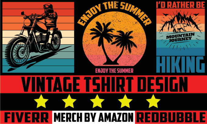 Design a custom retro vintage t shirt design within 24hrs by Mustapha_ouha