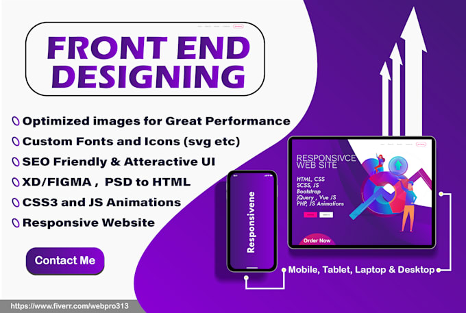 Gig Preview - Design custom responsive website designs and landing pages