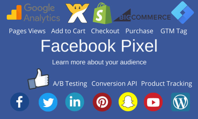 Gig Preview - Facebook pixel conversion API tiktok snapchat shopify linkedin gtm ga4 wordpress