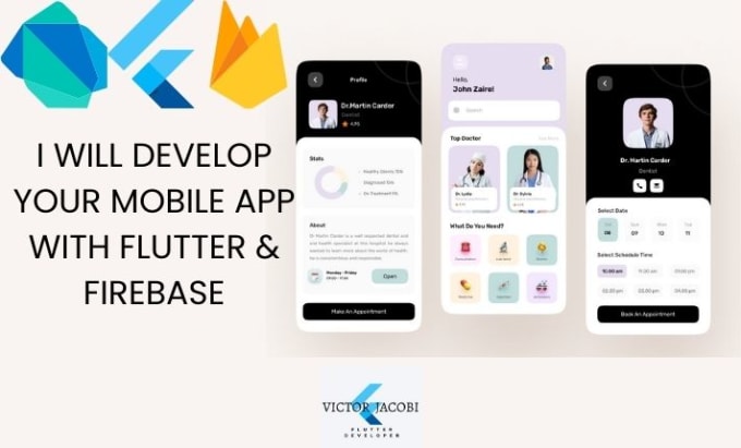 Gig Preview - Develop an android,  ios app with flutter and firebase