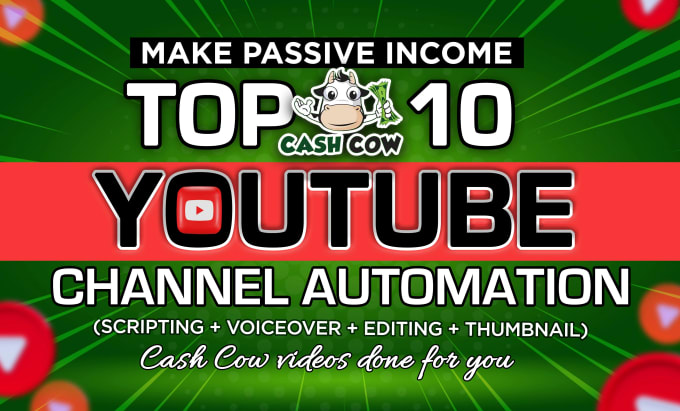 Gig Preview - Create faceless cash cow videos and manage youtube automation channel