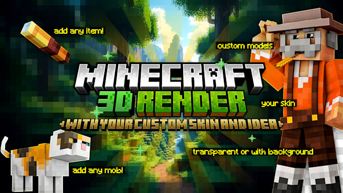 Gig Preview - Design you a minecraft 3d render