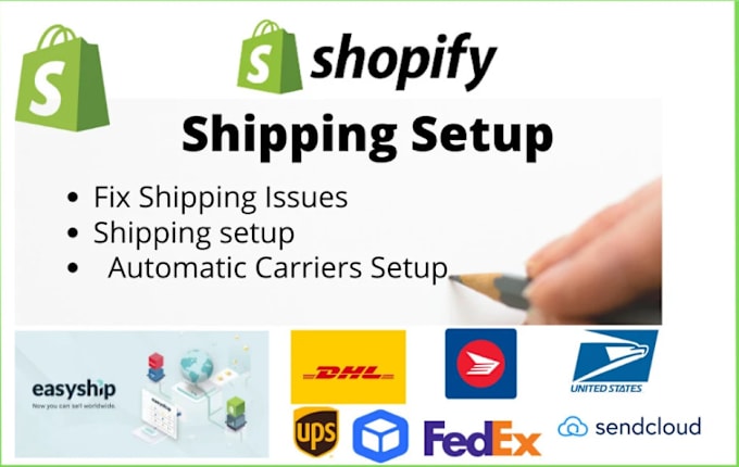 Gig Preview - Setup shopify shipping ,shipping zones, shipping of drop shipping store