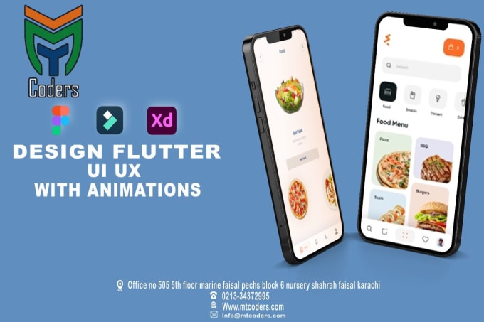 Gig Preview - Design flutter UI UX with animations