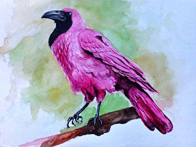 Gig Preview - Watercolor style pet birds and animals hand drawing