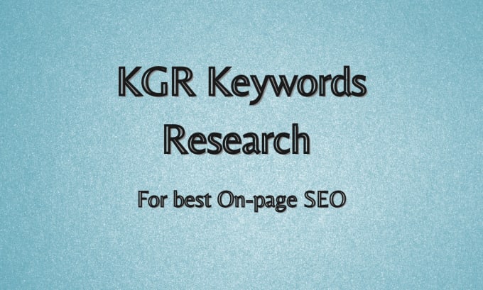 Gig Preview - Do kgr keyword research and analysis for seo