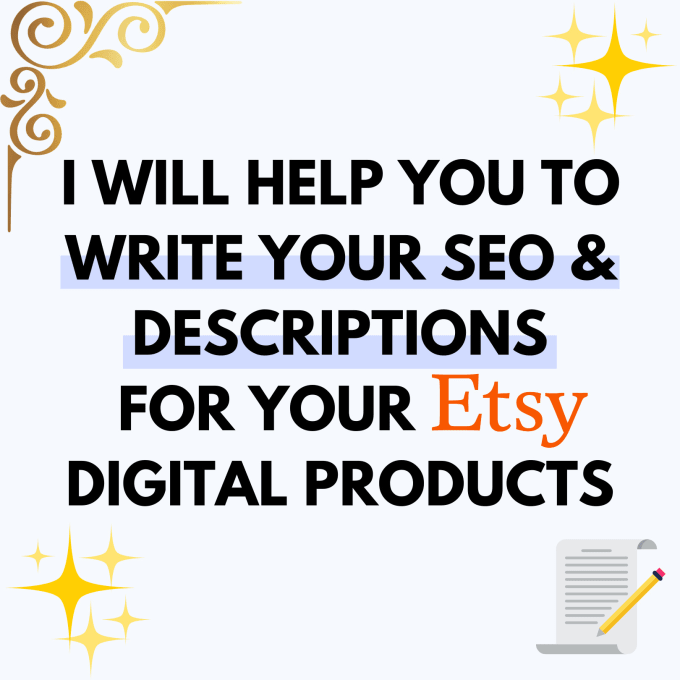 Gig Preview - Write your SEO and descriptions for your etsy listings