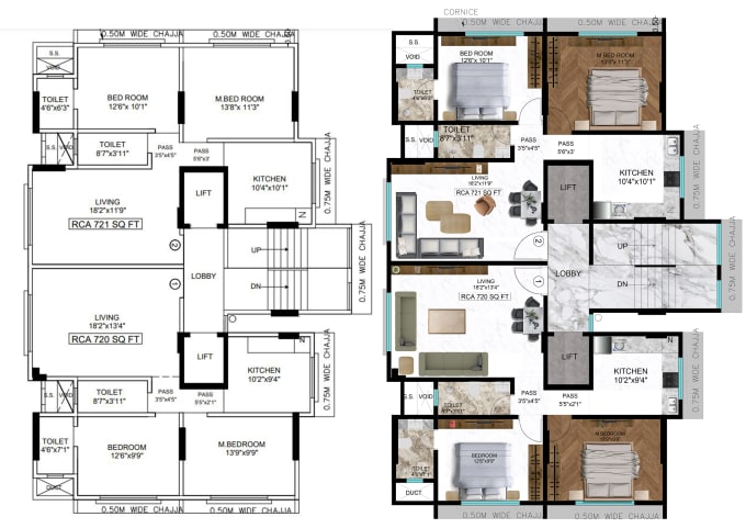 Gig Preview - Design 2d floor plan for real estate agent and designers