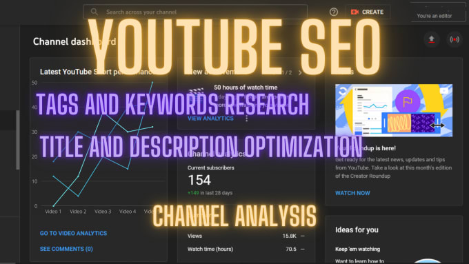 Gig Preview - Analyze and optimize your youtube channel