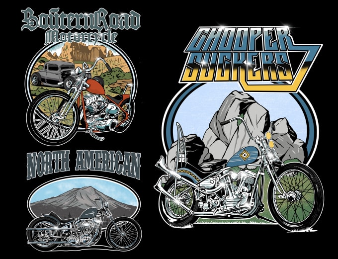 Gig Preview - Create amazing art of classic motorcycle and car for t shirt