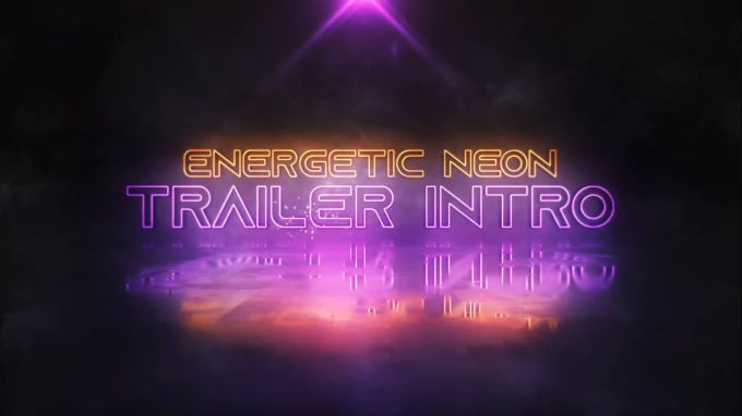 Gig Preview - Create stylish energetic neon light intro trailer promo