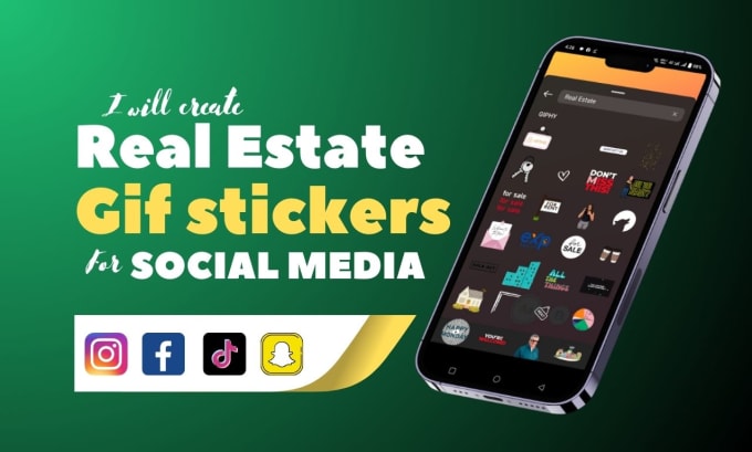 Gig Preview - Create and upload real estate animated GIF stickers