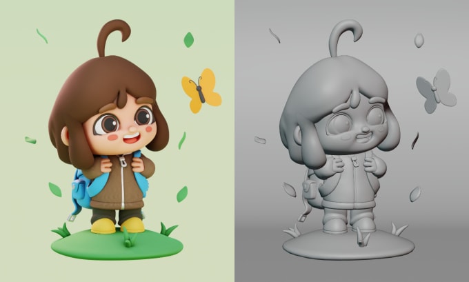 Gig Preview - Create 3d chibi character modeling for you