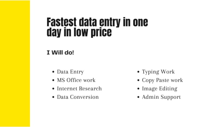 Gig Preview - Do fastest data entry in one day in low price