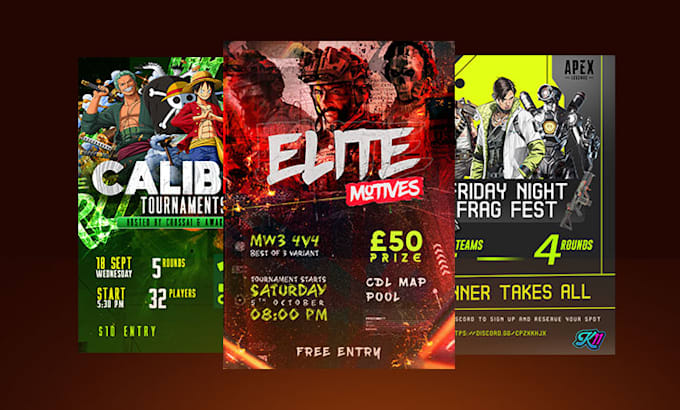 Gig Preview - Design esports poster design, gaming tournament,flyer design