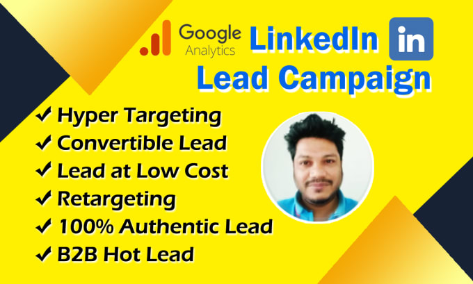 Gig Preview - Setup linkedin lead ads campaign for highly convertible hot lead