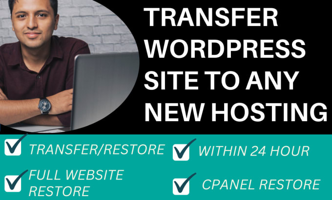 Gig Preview - Transfer wordpress site to any new hosting within 24hr